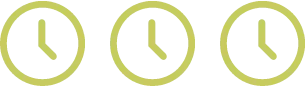 graphic showing 3 clocks